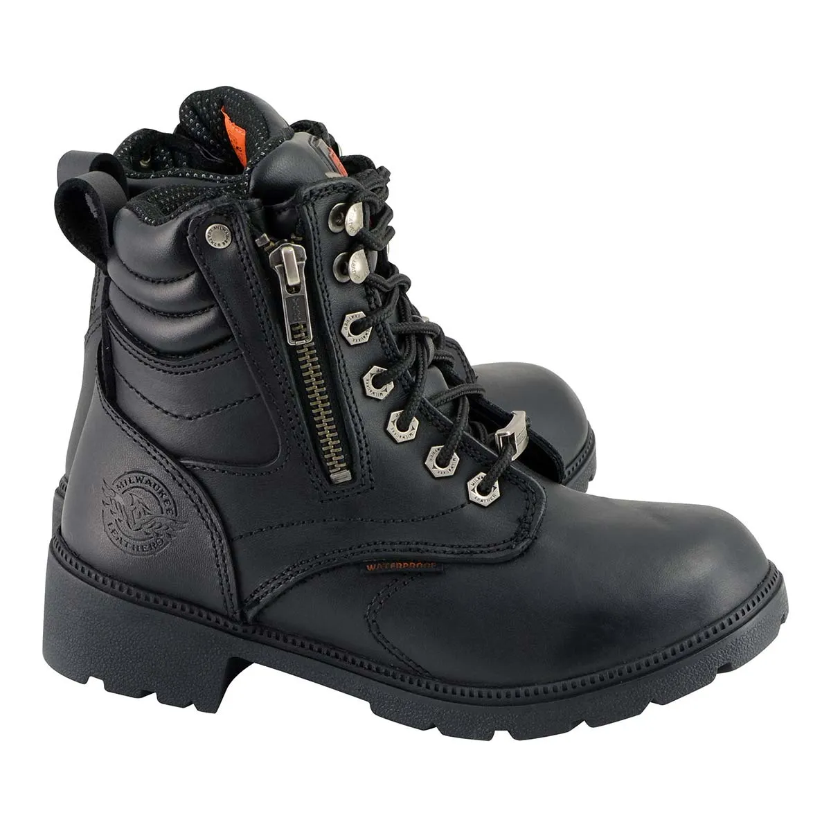 Milwaukee Leather MBL9321WP Women's Black Waterproof Lace-Up