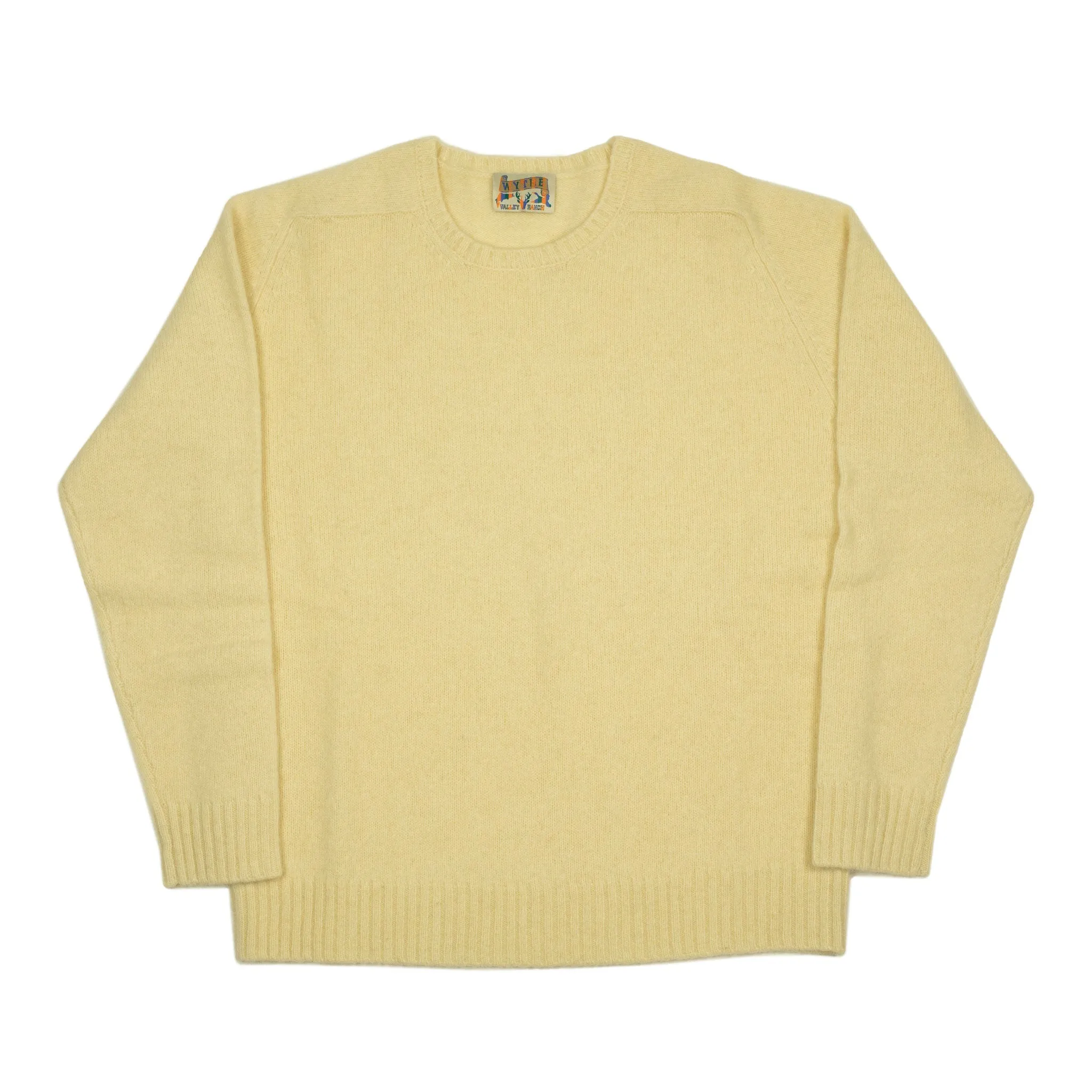 Saddle shoulder sweater in "Creamptop" washed shetland wool (restock)