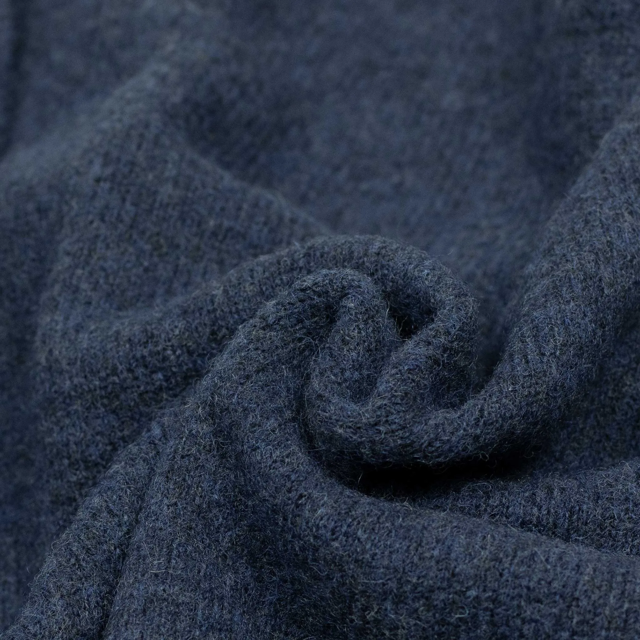 Saddle shoulder sweater in "Night Navy" washed shetland wool