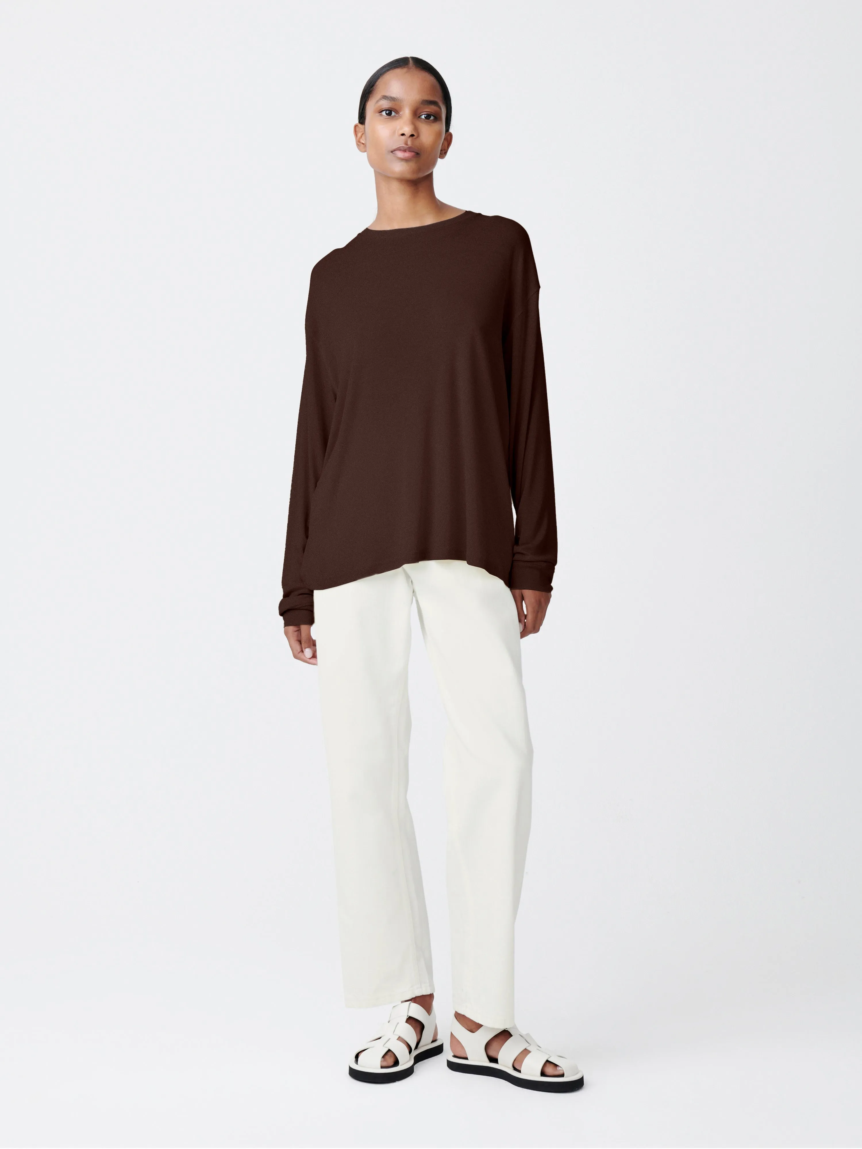 Simmons Lyocell T-shirt in Chocolate Brown