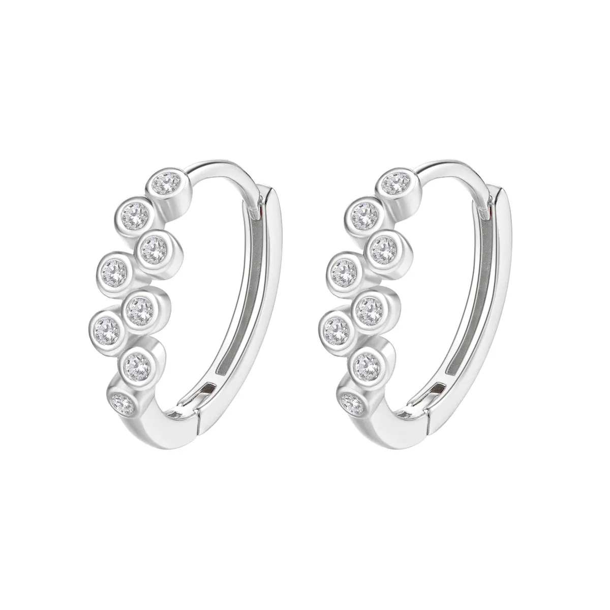 Sprinkle Huggie Hoop Earrings Sterling Silver