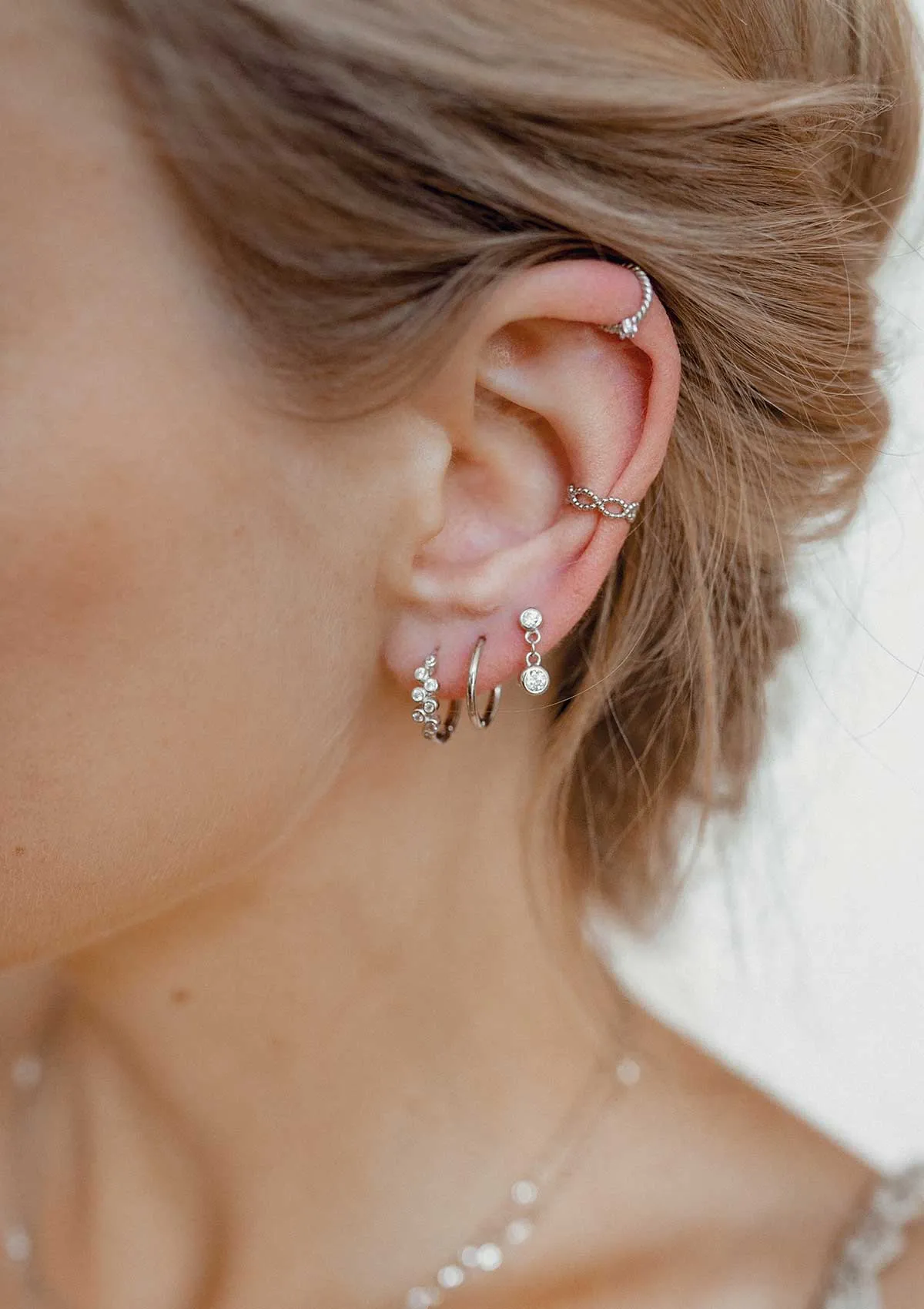 Sprinkle Huggie Hoop Earrings Sterling Silver