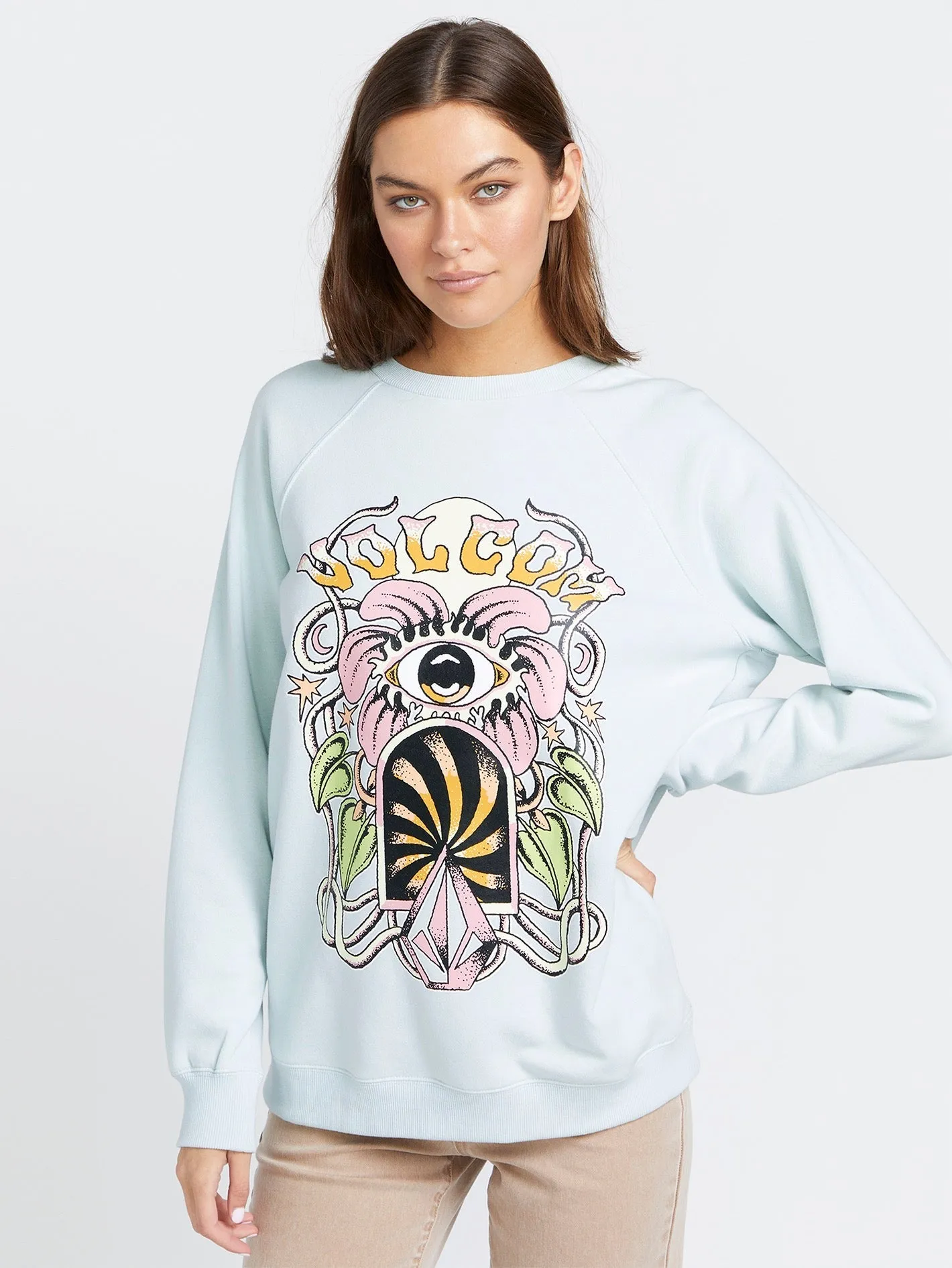 Stone Magic Boyfriend Crew Sweatshirt - Chlorine