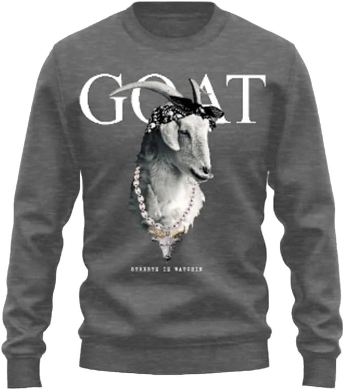 Streetz iz Watchin Men's Premium Crew Neck Fleece Goat Sweatshirt