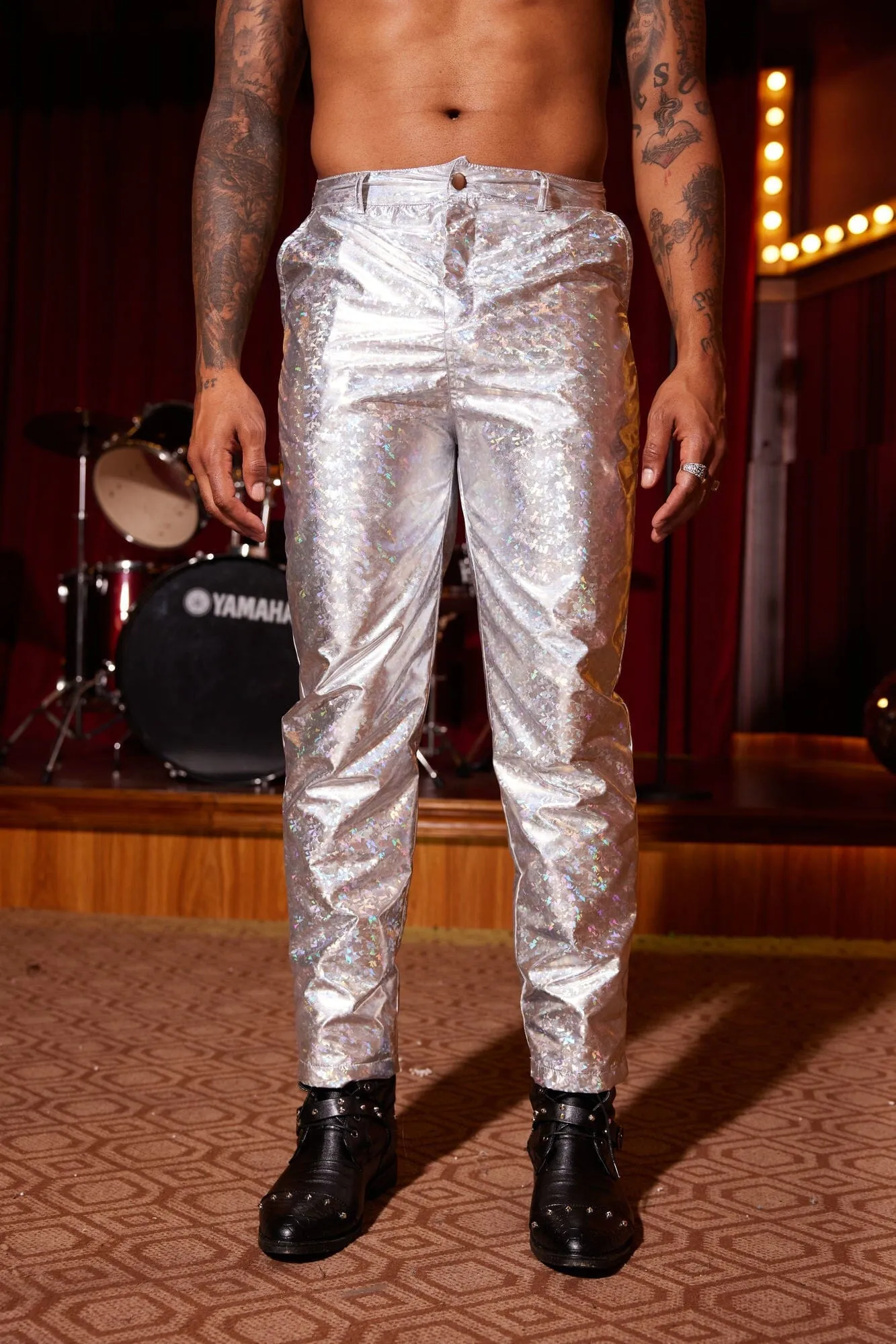 Stylish Metallic Shiny Pants