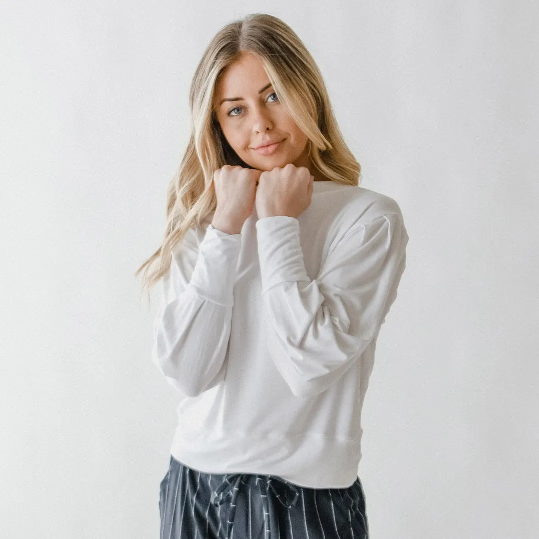 The Coco Long Sleeve, Bamboo White