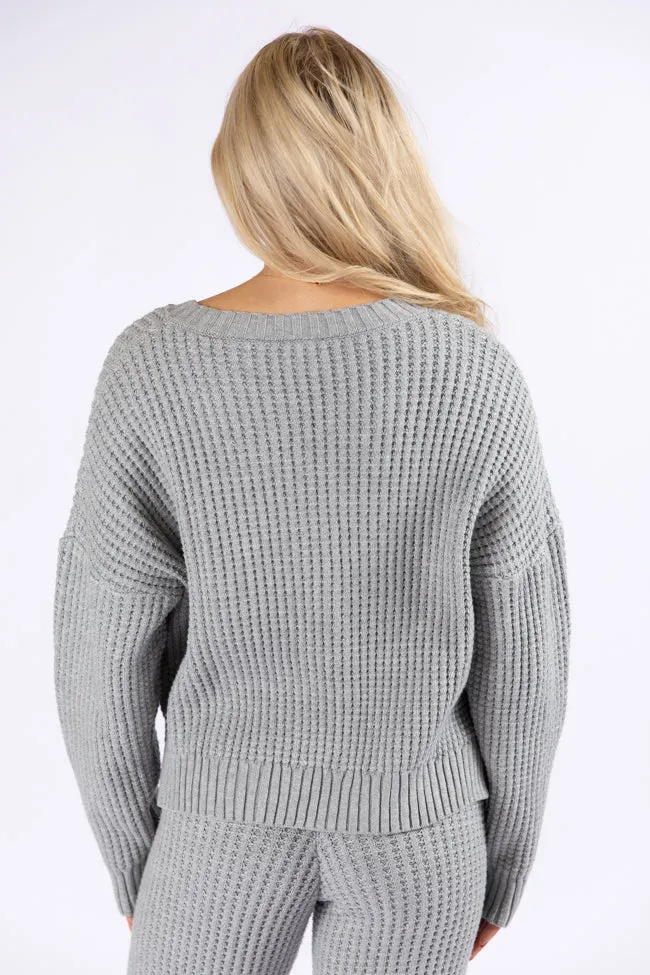 This Is Why Charcoal Thermal Waffle Knit Pullover