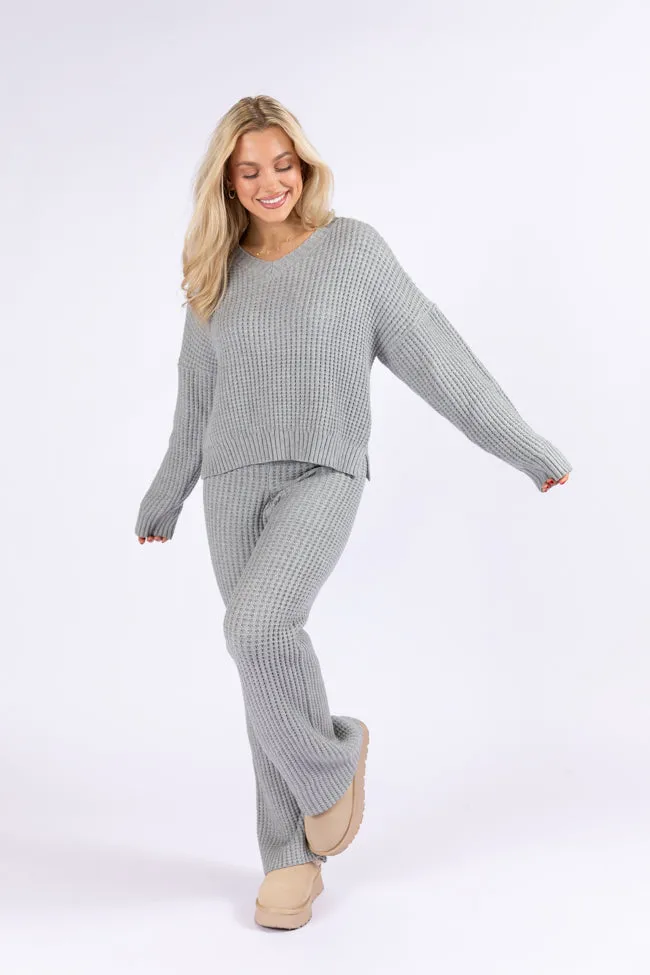 This Is Why Charcoal Thermal Waffle Knit Pullover