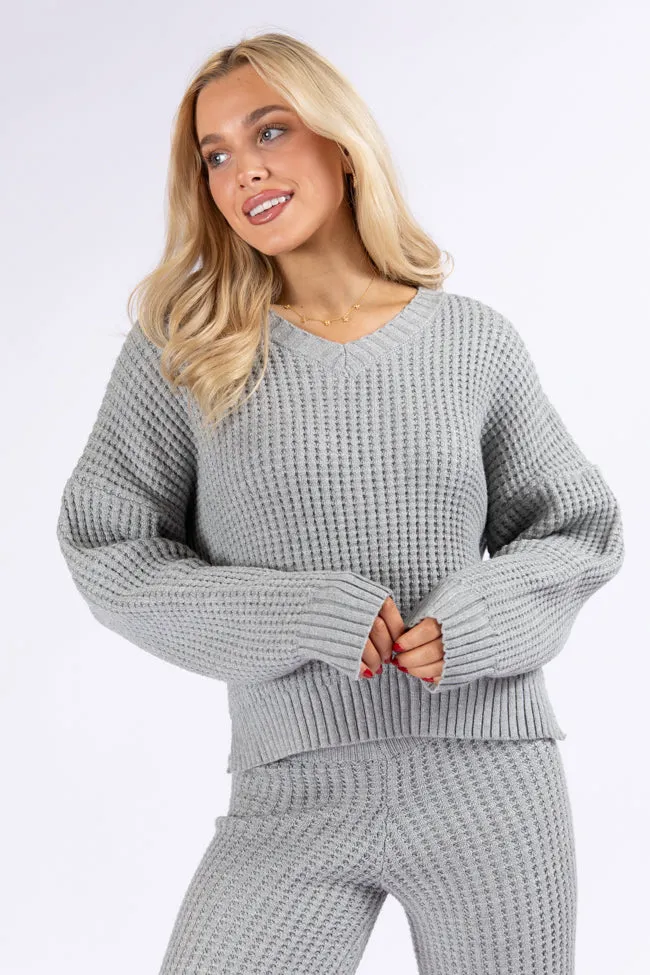 This Is Why Charcoal Thermal Waffle Knit Pullover