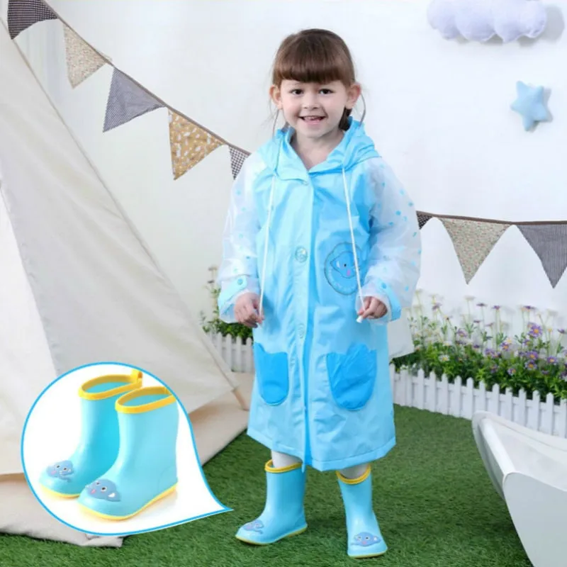 Trendy Waterproof Cartoon Pattern PVC Rain Boots For Kids