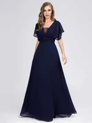 Women's A-Line Empire Waist Chiffon Evening Party Maxi Dress