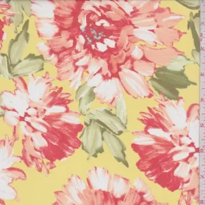 Yellow/Orange Floral Mum Chiffon Fabric