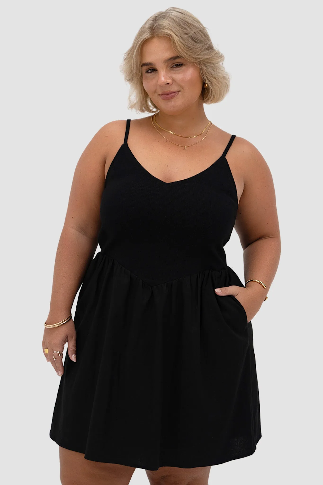 ZAREN MINI DRESS BLACK