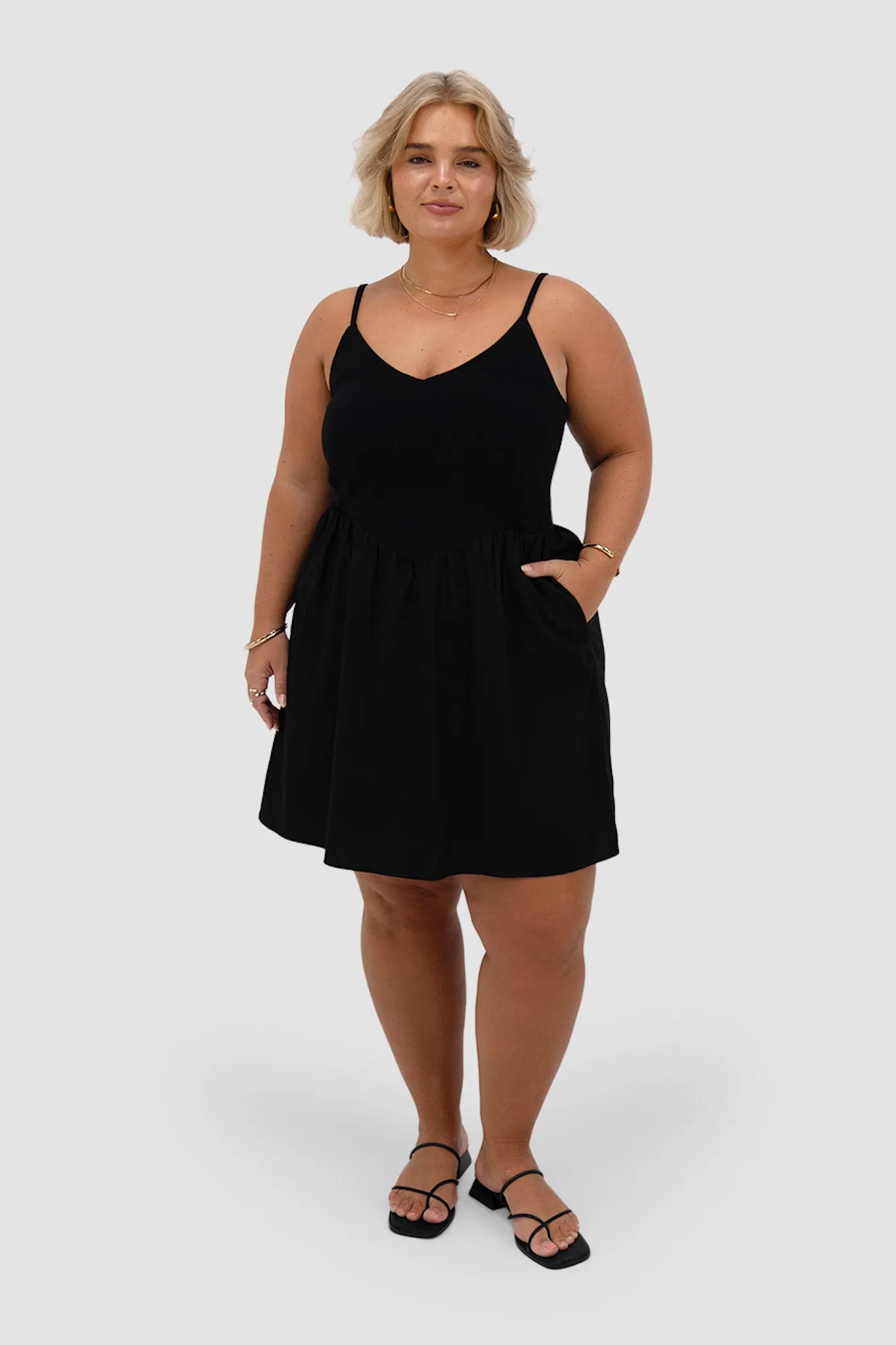 ZAREN MINI DRESS BLACK